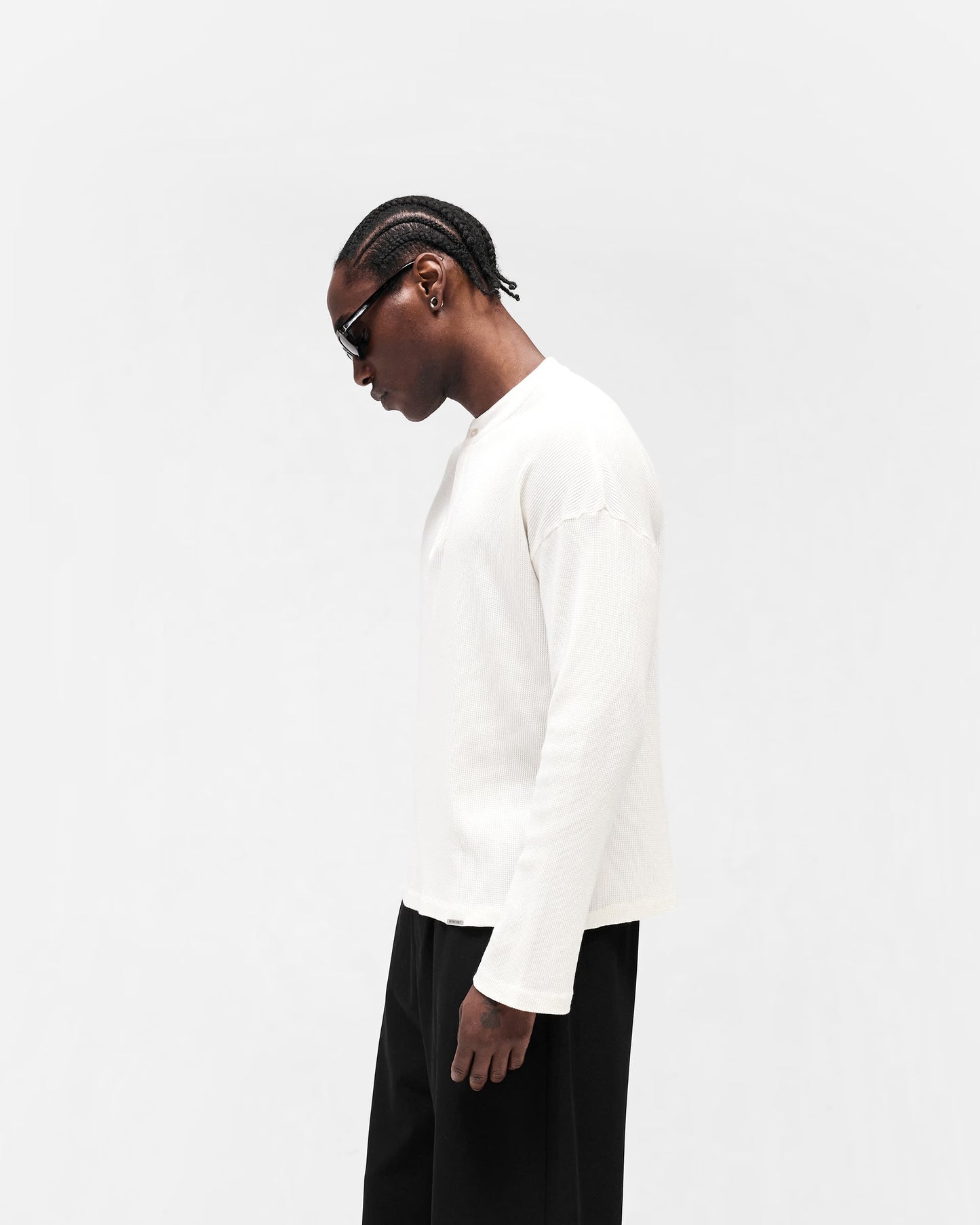 Henley Waffle Long Sleeve T-Shirt