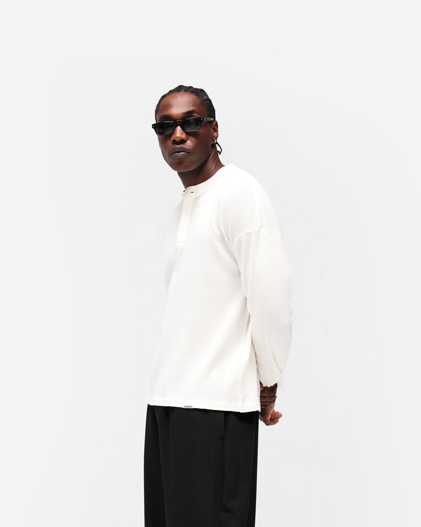 Henley Waffle Long Sleeve T-Shirt