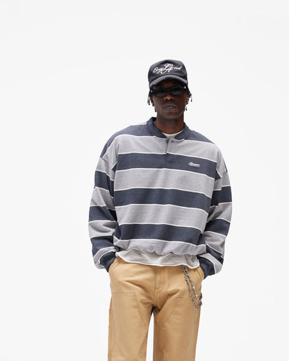 California Striped Henley Sweater