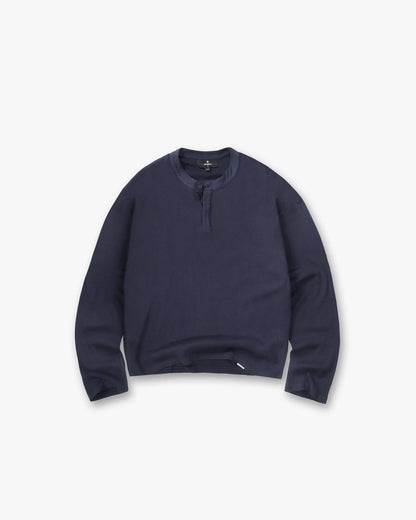 Initial Henley Waffle Long Sleeve T-Shirt