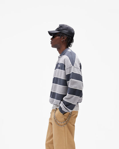 California Striped Henley Sweater