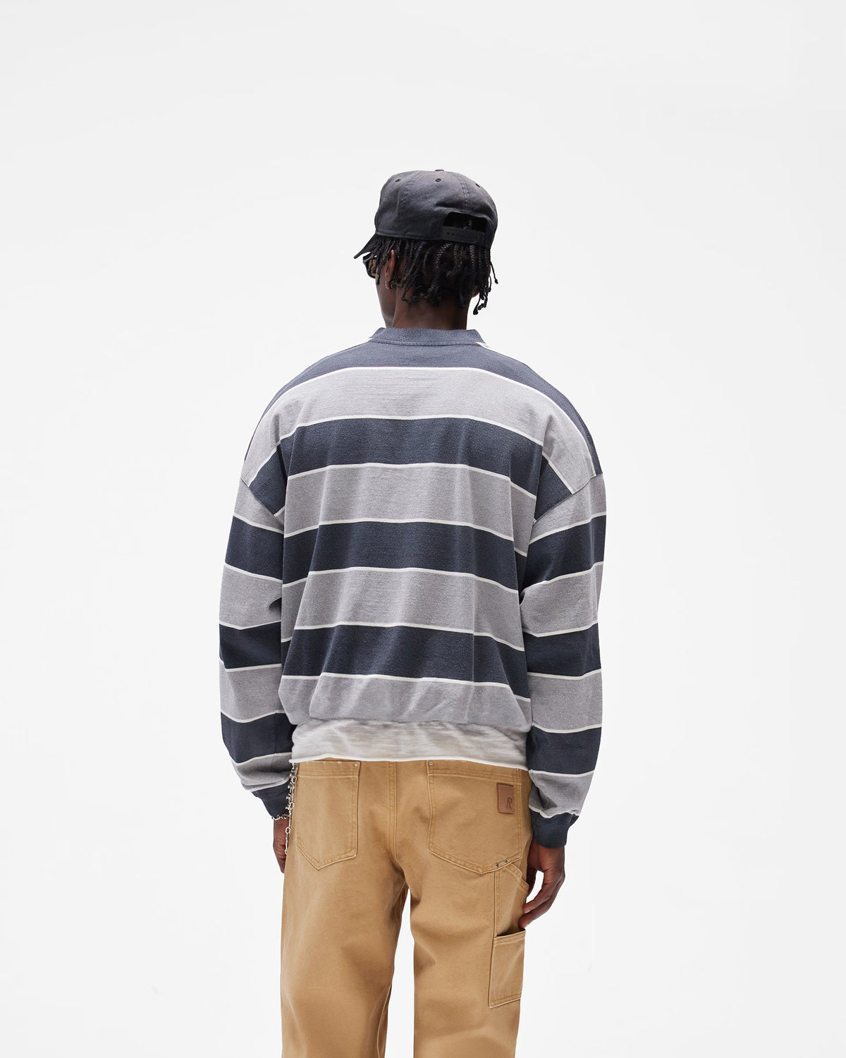California Striped Henley Sweater