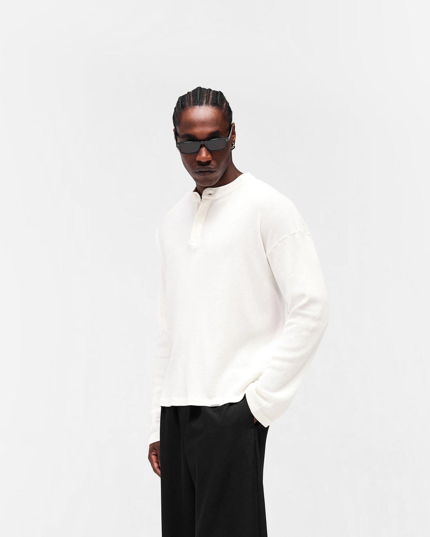 Henley Waffle Long Sleeve T-Shirt