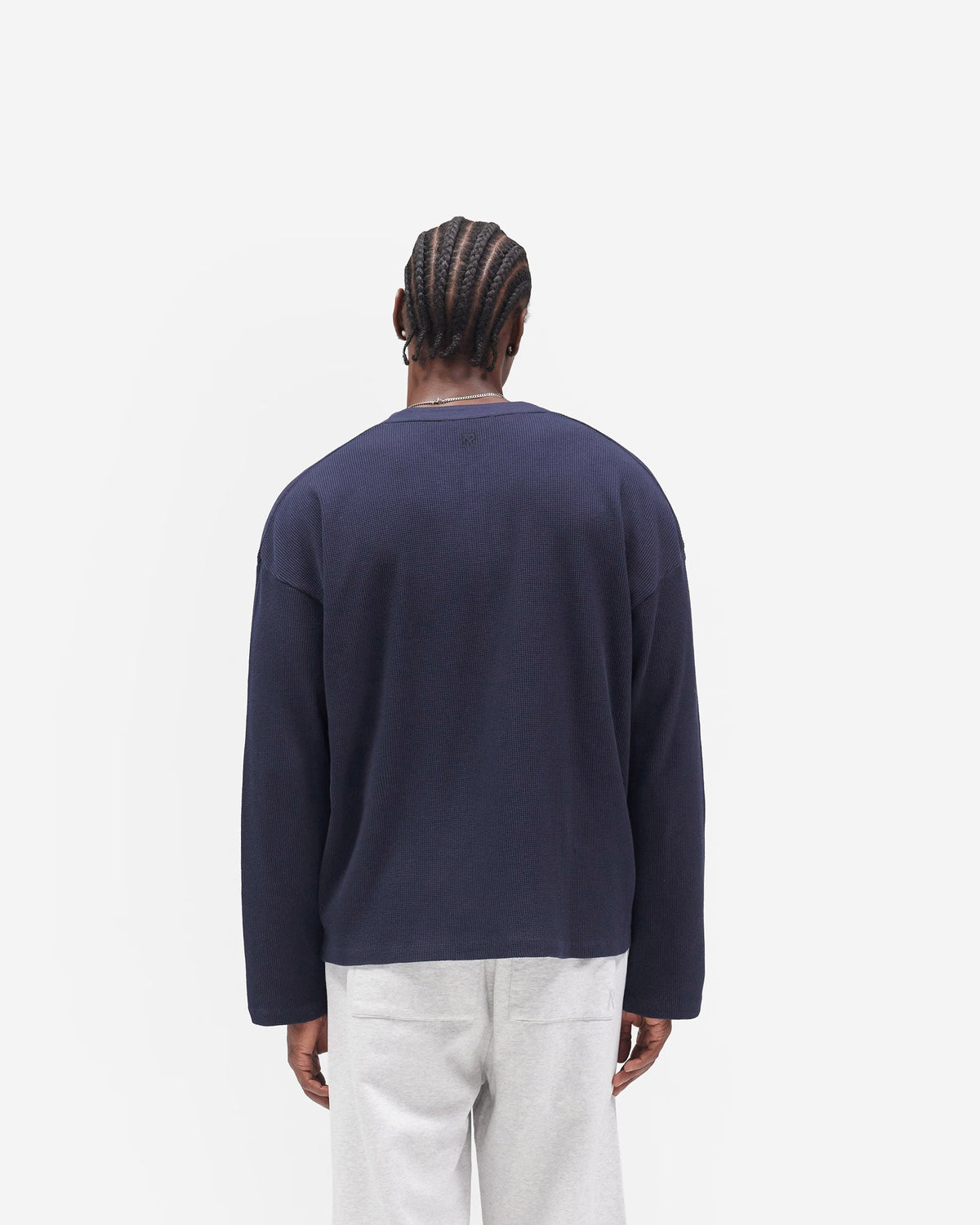 Initial Henley Waffle Long Sleeve T-Shirt