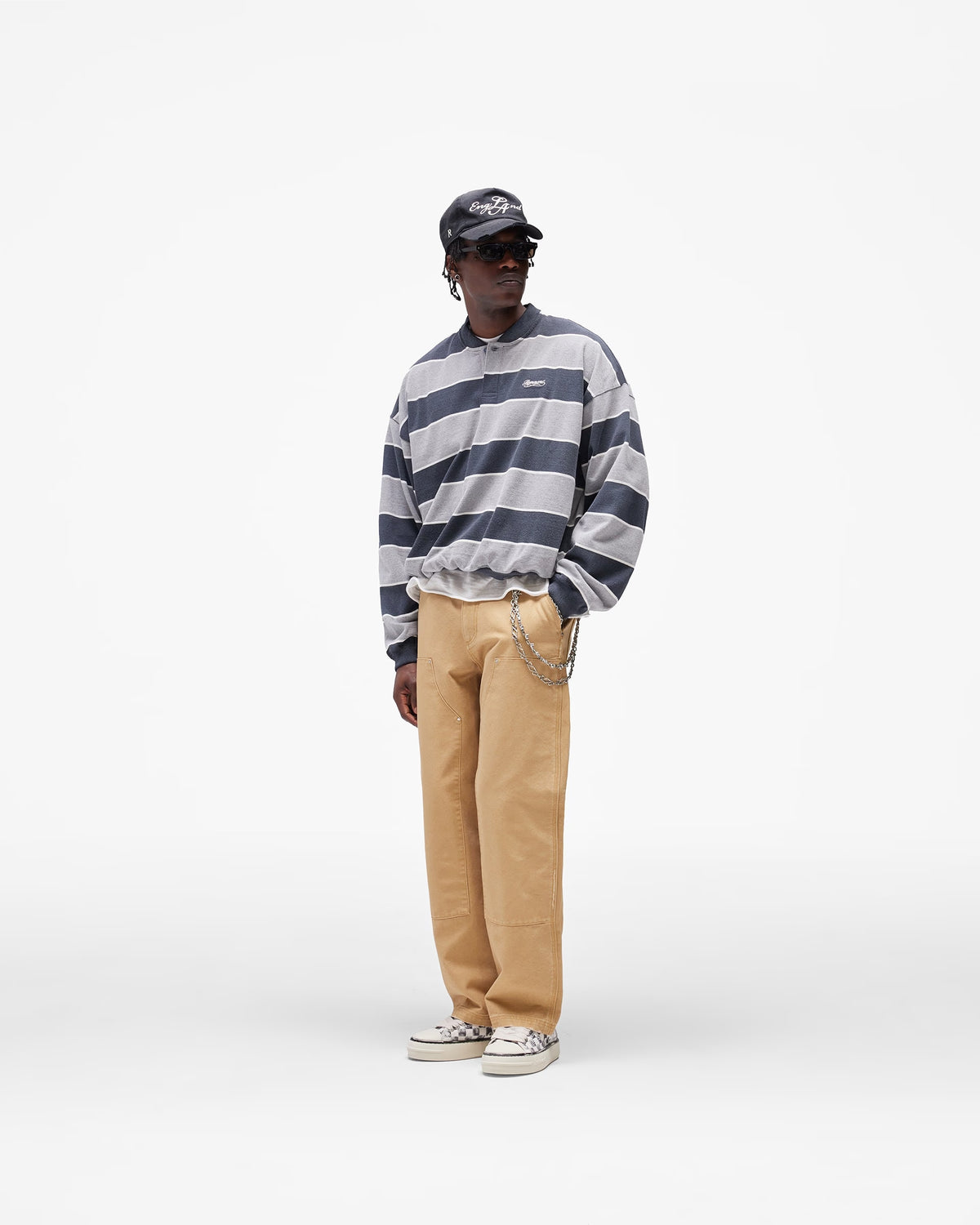 California Striped Henley Sweater