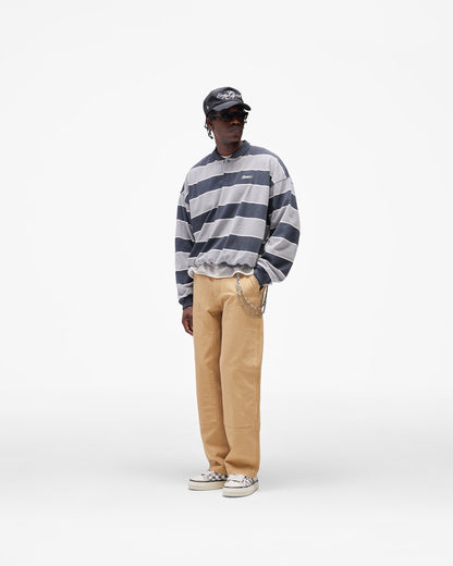 California Striped Henley Sweater