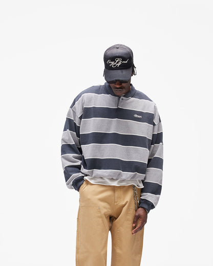 California Striped Henley Sweater
