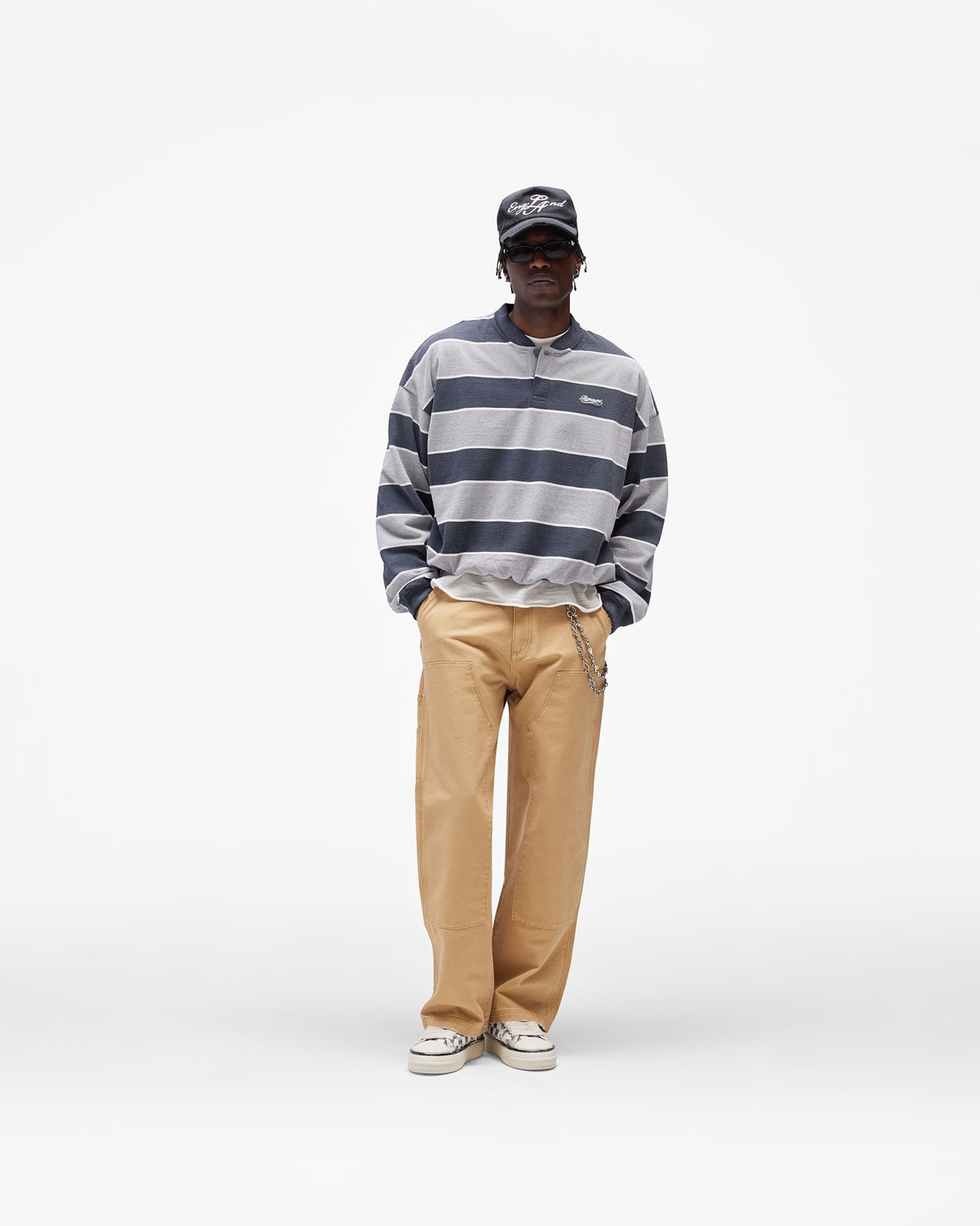 California Striped Henley Sweater