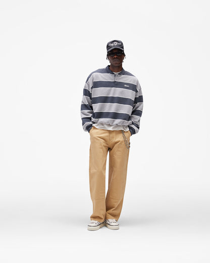 California Striped Henley Sweater