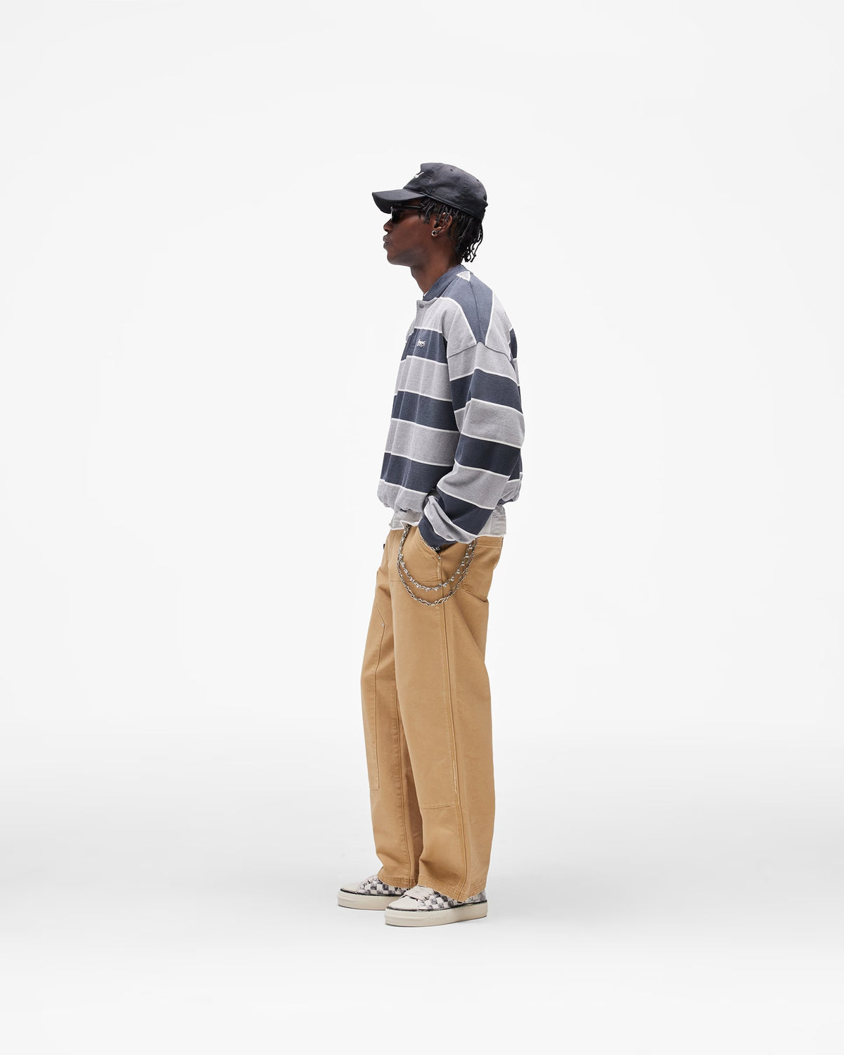 California Striped Henley Sweater