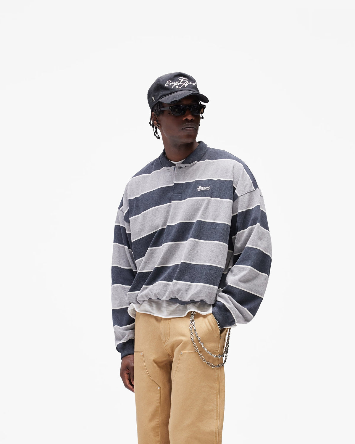 California Striped Henley Sweater