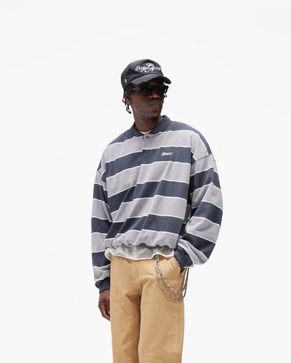 California Striped Henley Sweater